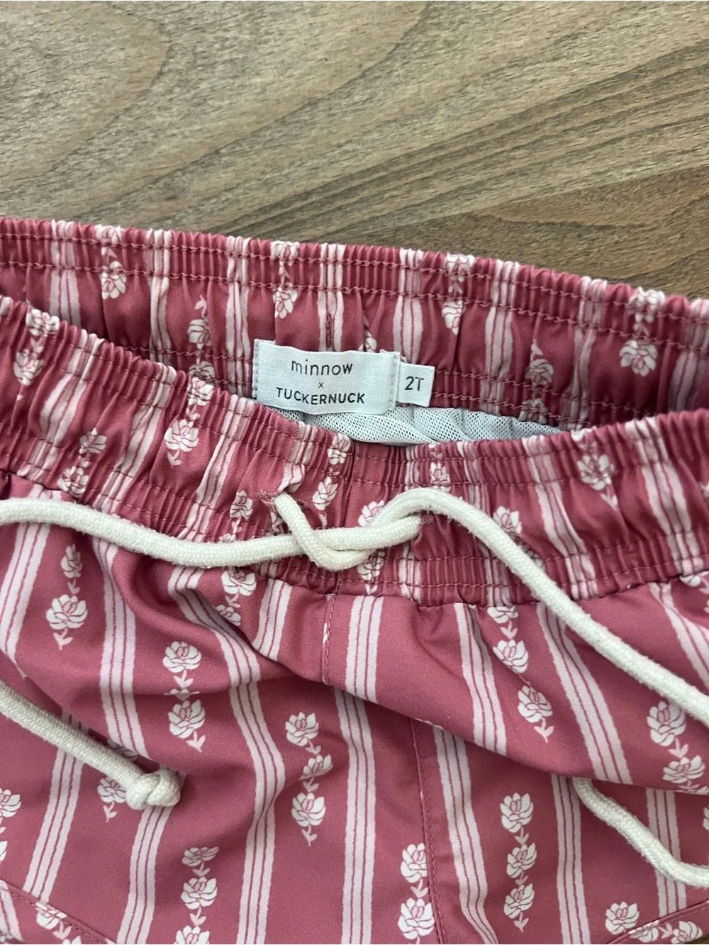 Minnow Red Stripe Swim Shorts with Drawstring